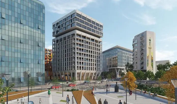 Vizualizacija kompleksa sa trgom i pešačkom zonom